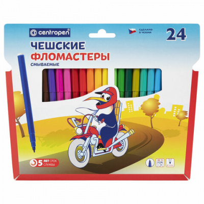 Фломастеры 24 ЦВЕТА CENTROPEN "Пингвины", смываемые, вентилируемый колпачок, 7790/24ET, 7 7790 2486 Фломастеры 24 ЦВЕТА CENTROPEN "Пингвины", смываемые, вентилируемый колпачок, 7790/24ET, 7 7790 2486