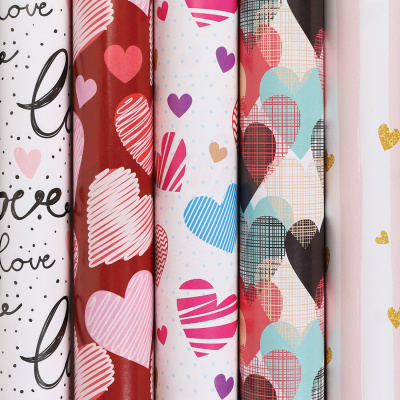 Бумага упаковочная мелованная "Love", 70x100 см, 5 дизайнов ассорти, ЗОЛОТАЯ СКАЗКА, 591595 Бумага упаковочная мелованная "Love", 70x100 см, 5 дизайнов ассорти, ЗОЛОТАЯ СКАЗКА, 591595