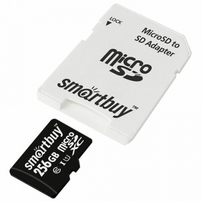 Карта памяти microSDXC 256 GB SMARTBUY, UHS-I, 90 Мб/сек (class 10), с адаптером, SB256GBSDCL10-01 Карта памяти microSDXC 256 GB SMARTBUY, UHS-I, 90 Мб/сек (class 10), с адаптером, SB256GBSDCL10-01