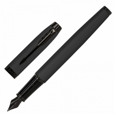 Ручка перьевая PARKER "IM Achromatic Black BT", черный матовый, нержавеющая сталь, синяя, 2127741 Ручка перьевая PARKER "IM Achromatic Black BT", черный матовый, нержавеющая сталь, синяя, 2127741
