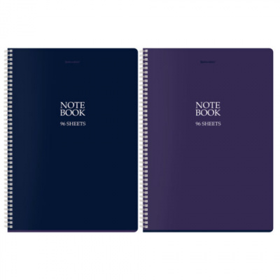 Тетрадь А4, 96 л., BRAUBERG, гребень, клетка, матовая ламинация, "NoteBookMono" (микс в спайке), 405315 Тетрадь А4, 96 л., BRAUBERG, гребень, клетка, матовая ламинация, "NoteBookMono" (микс в спайке), 405315