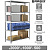 Стеллаж металлический BRABIX "MS Plus-200/50-5", 2000х1000х500 мм, 5 полок, регулируемые опоры, 291110, S241BR165502