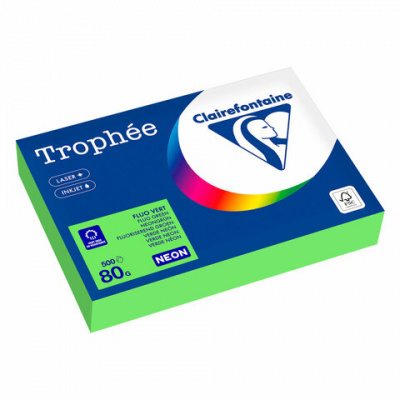 Бумага цветная CLAIREFONTAINE, А4, 80 г/м2, 500 л., неон, зеленый, Франция, 2975C, 2975PC Бумага цветная CLAIREFONTAINE, А4, 80 г/м2, 500 л., неон, зеленый, Франция, 2975C, 2975PC