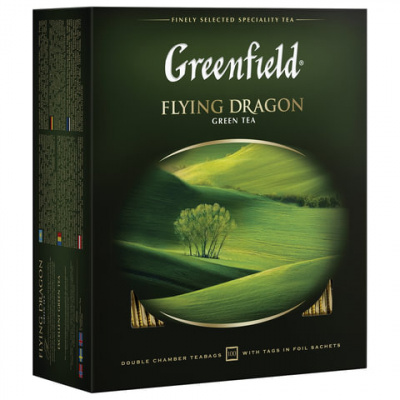 Чай GREENFIELD "Flying Dragon" зеленый, 100 пакетиков в конвертах по 2 г, 0585 Чай GREENFIELD "Flying Dragon" зеленый, 100 пакетиков в конвертах по 2 г, 0585