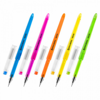 Ручка гелевая BRAUBERG DIAMOND NEON, ЧЕРНАЯ, корпус ассорти, игольчатый узел 0,5 мм, линия письма 0,25 мм, 144132 Ручка гелевая BRAUBERG DIAMOND NEON, ЧЕРНАЯ, корпус ассорти, игольчатый узел 0,5 мм, линия письма 0,25 мм, 144132