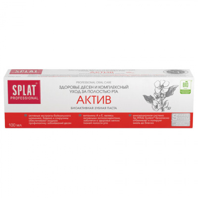 Зубная паста 100 мл SPLAT PROFESSIONAL "Актив", комплексный уход, 112.14001.0101 Зубная паста 100 мл SPLAT PROFESSIONAL "Актив", комплексный уход, 112.14001.0101