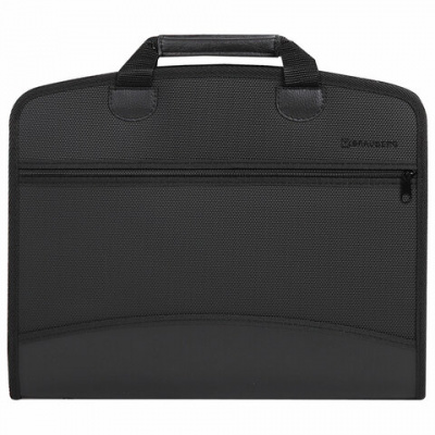 Папка-портфель пластиковая BRAUBERG А4+ (375х305х60 мм), 4 отделения, 2 кармана, на молнии, черный, 225169 Папка-портфель пластиковая BRAUBERG А4+ (375х305х60 мм), 4 отделения, 2 кармана, на молнии, черный, 225169