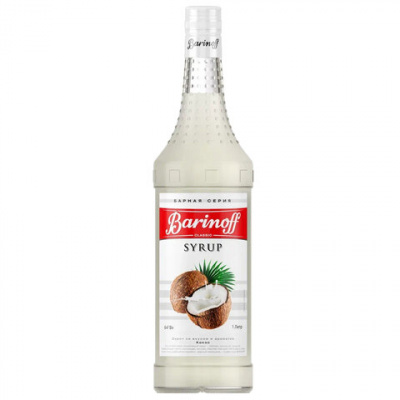 Сироп BARINOFF "Кокос", 1 л, стеклянная бутылка Сироп BARINOFF "Кокос", 1 л, стеклянная бутылка