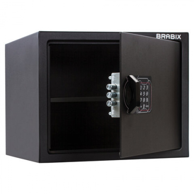Сейф мебельный BRABIX "SF-280EL", 280х350х300 мм, электронный замок, черный, 291149, S103BR212414 Сейф мебельный BRABIX "SF-280EL", 280х350х300 мм, электронный замок, черный, 291149, S103BR212414