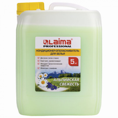 Кондиционер-ополаскиватель для белья 5 л LAIMA PROFESSIONAL, "Альпийская свежесть", 606374 Кондиционер-ополаскиватель для белья 5 л LAIMA PROFESSIONAL, "Альпийская свежесть", 606374