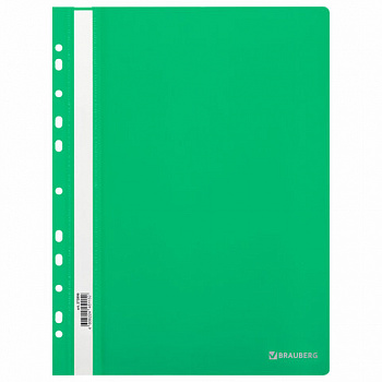 Скоросшиватель пластиковый с перфорацией BRAUBERG EXTRA, А4, 140/180 мкм, зеленый, 272896 Скоросшиватель пластиковый с перфорацией BRAUBERG EXTRA, А4, 140/180 мкм, зеленый, 272896