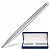 Ручка подарочная шариковая WATERMAN "Hemisphere Stainless Steel CT", серебристый корпус, палладиевое покрытие, синяя, S0920470