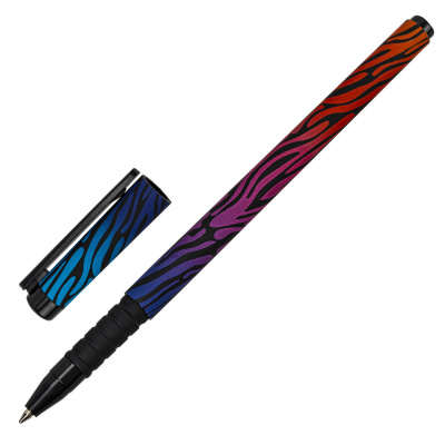 Ручка шариковая BRAUBERG SOFT TOUCH GRIP "NEON ZEBRA", СИНЯЯ, мягкое покрытие, узел 0,7 мм, 143721 Ручка шариковая BRAUBERG SOFT TOUCH GRIP "NEON ZEBRA", СИНЯЯ, мягкое покрытие, узел 0,7 мм, 143721