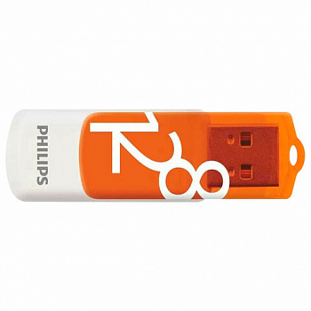 Флеш-диск 128 GB PHILIPS VIVID, разъем USB 2.0, желтый, FM12FD05B/97