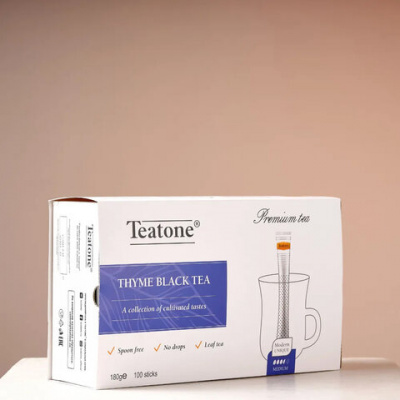 Чай TEATONE "Thyme black tea" черный с чабрецом, 100 стиков по 1,8 г, 101 Чай TEATONE "Thyme black tea" черный с чабрецом, 100 стиков по 1,8 г, 101