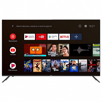 Телевизор JVC LT-43M697, 43" (109 см), 1920x1080, FullHD, 16:9, Android TV, Wi-Fi, безрамочный, черный