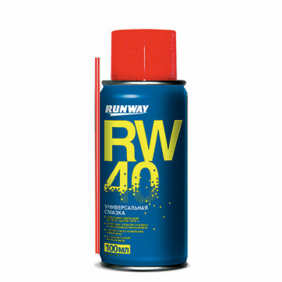 Смазка универсальная RW-40 (аналог WD-40) 100 мл, аэрозоль с трубочкой, RUNWAY, RW6094 Смазка универсальная RW-40 (аналог WD-40) 100 мл, аэрозоль с трубочкой, RUNWAY, RW6094