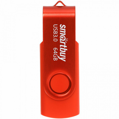 Флеш-диск 64 GB SMARTBUY Twist USB 3.0, красный, SB064GB3TWR Флеш-диск 64 GB SMARTBUY Twist USB 3.0, красный, SB064GB3TWR