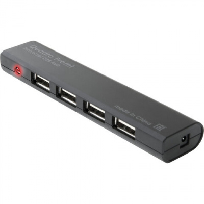 Хаб USB 2.0, 4 порта, черный, DEFENDER QUADRO PROMT, 83200 Хаб USB 2.0, 4 порта, черный, DEFENDER QUADRO PROMT, 83200