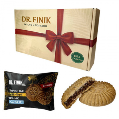 Печенье песочное DR.FINIK "Солнышко" с начинкой из финика и кокоса, БЕЗ САХАРА, 700 г Печенье песочное DR.FINIK "Солнышко" с начинкой из финика и кокоса, БЕЗ САХАРА, 700 г