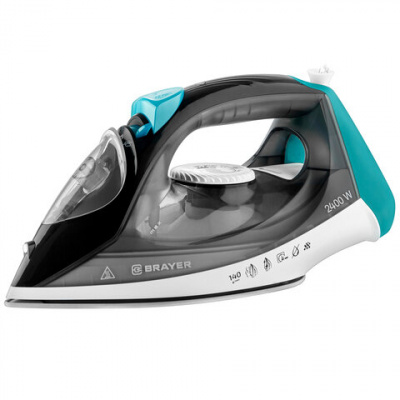 Утюг BRAYER BR4008, 2400 Вт, керамическое покрытие, автоотключение, самоочистка, антикапля, серый Утюг BRAYER BR4008, 2400 Вт, керамическое покрытие, автоотключение, самоочистка, антикапля, серый