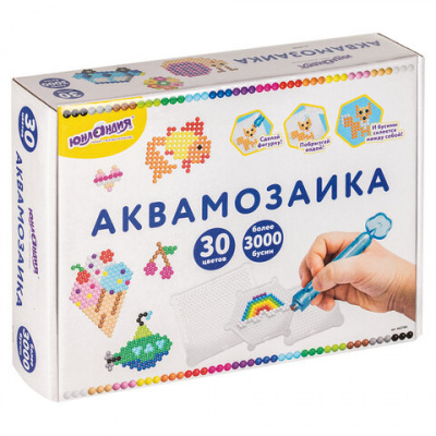 Аквамозаика, 30 цветов, 3000 бусин, в колорбоксе, ЮНЛАНДИЯ, 663780 Аквамозаика, 30 цветов, 3000 бусин, в колорбоксе, ЮНЛАНДИЯ, 663780