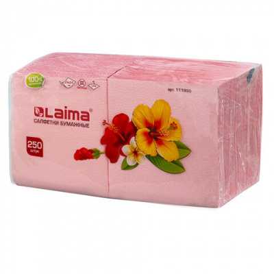 Салфетки бумажные, 250 штук, 24х24 см, LAIMA, красные (пастельный цвет), 100% целлюлоза, 111950 Салфетки бумажные, 250 штук, 24х24 см, LAIMA, красные (пастельный цвет), 100% целлюлоза, 111950