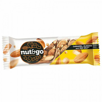 Батончик NUT AND GO из цельного миндаля в соленой карамели, 34 г, шоу-бокс, ВК313 Батончик NUT AND GO из цельного миндаля в соленой карамели, 34 г, шоу-бокс, ВК313