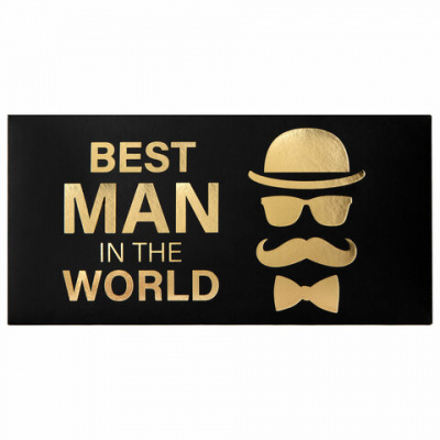 Конверт для денег "BEST MAN IN THE WORLD", Мужской стиль, 166х82 мм, фольга, ЗОЛОТАЯ СКАЗКА, 113759 Конверт для денег "BEST MAN IN THE WORLD", Мужской стиль, 166х82 мм, фольга, ЗОЛОТАЯ СКАЗКА, 113759