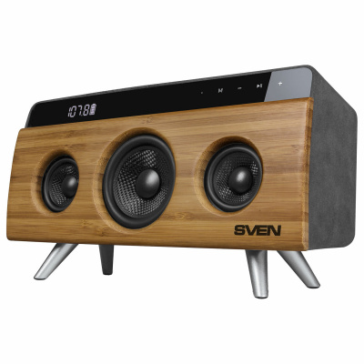 Колонка портативная SVEN HA-930, 2.0, 30 Вт, Bluetooth, FM, USB, LED-дисплей, бамбук, SV-019068 Колонка портативная SVEN HA-930, 2.0, 30 Вт, Bluetooth, FM, USB, LED-дисплей, бамбук, SV-019068