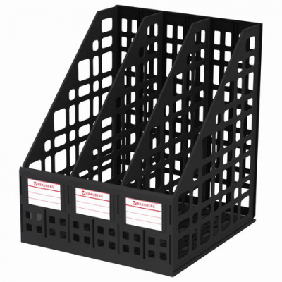 Лоток вертикальный для бумаг BRAUBERG "MAXI Plus", 240 мм, 3 отделения, сетчатый, сборный, черный, 237013 Лоток вертикальный для бумаг BRAUBERG "MAXI Plus", 240 мм, 3 отделения, сетчатый, сборный, черный, 237013