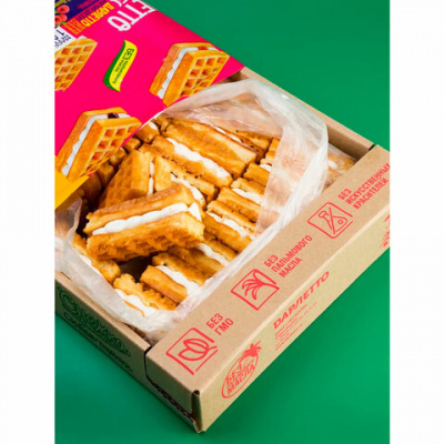 Вафли мягкие с суфле ДАРЛЕТТО со вкусом малины, 1,08 кг