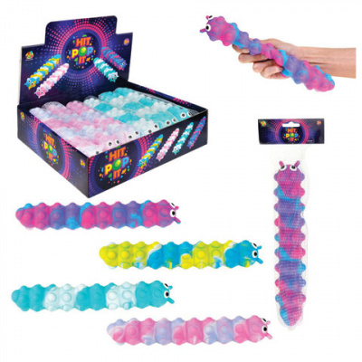 Игрушка-антистресс Жмяка POP IT "Гусеница" 26,5 см, ассорти 4 вида, шоу-бокс 12 шт., 1TOY, Т23451 Игрушка-антистресс Жмяка POP IT "Гусеница" 26,5 см, ассорти 4 вида, шоу-бокс 12 шт., 1TOY, Т23451