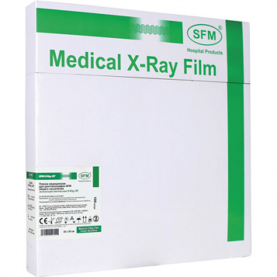 Рентгеновская пленка зеленочувствительная, SFM X-Ray GF, КОМПЛЕКТ 100 л., 35х35 см, 629108 Рентгеновская пленка зеленочувствительная, SFM X-Ray GF, КОМПЛЕКТ 100 л., 35х35 см, 629108