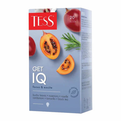 Чай TESS "Get IQ" черный с кардамоном, розмарином, гибискусом, 20 пакетиков в конвертах по 1,5 г, 1671-12 Чай TESS "Get IQ" черный с кардамоном, розмарином, гибискусом, 20 пакетиков в конвертах по 1,5 г, 1671-12