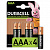 Батарейки аккумуляторные КОМПЛЕКТ 4 шт., DURACELL, AAA (HR03), Ni-Mh, 900 mAh, блистер, 81546826
