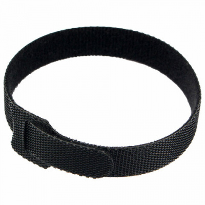 Хомуты-липучки 200x11 мм на основе ленты Velcro, CABLEXPERT, черные (12 шт.), VT-200x11BK