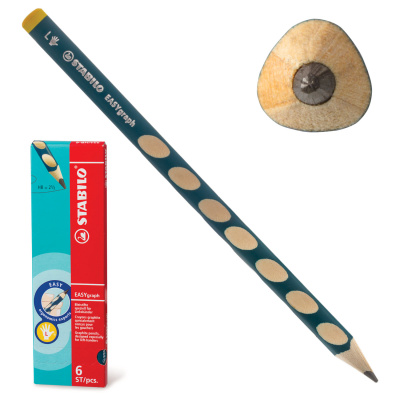 Карандаш чернографитный STABILO, 1 шт., "Easygraph", HB, без резинки, для левшей, заточенный, 321/HB-6 Карандаш чернографитный STABILO, 1 шт., "Easygraph", HB, без резинки, для левшей, заточенный, 321/HB-6