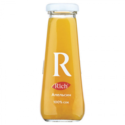 Сок RICH (Рич) 0,2 л, апельсин, подходит для детского питания, стеклянная бутылка, 1658101 Сок RICH (Рич) 0,2 л, апельсин, подходит для детского питания, стеклянная бутылка, 1658101