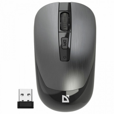 Мышь беспроводная бесшумная DEFENDER Wave MM-995, USB, 3 кнопки+1 колесо-кнопка, оптическая, серая, 52993 Мышь беспроводная бесшумная DEFENDER Wave MM-995, USB, 3 кнопки+1 колесо-кнопка, оптическая, серая, 52993
