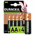 Батарейки аккумуляторные КОМПЛЕКТ 4 шт., DURACELL, АА (HR6), Ni-Mh, 2500 mAh, блистер, 81472345
