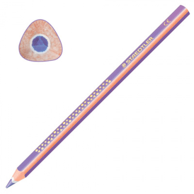 Карандаш цветной утолщенный STAEDTLER "Noris club", 1 шт., трехгранный, грифель 4 мм, фиолетовый, натуральное дерево, 1284-6 Карандаш цветной утолщенный STAEDTLER "Noris club", 1 шт., трехгранный, грифель 4 мм, фиолетовый, натуральное дерево, 1284-6
