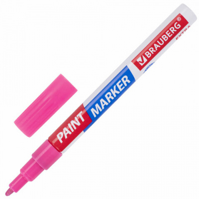 Маркер-краска лаковый EXTRA (paint marker) 2 мм, РОЗОВЫЙ, УСИЛЕННАЯ НИТРО-ОСНОВА, BRAUBERG, 151977 Маркер-краска лаковый EXTRA (paint marker) 2 мм, РОЗОВЫЙ, УСИЛЕННАЯ НИТРО-ОСНОВА, BRAUBERG, 151977