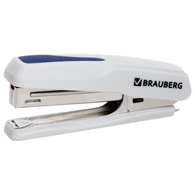Степлер №10 BRAUBERG "Extra", до 20 листов, антистеплер, серо-синий, 229081 Степлер №10 BRAUBERG "Extra", до 20 листов, антистеплер, серо-синий, 229081
