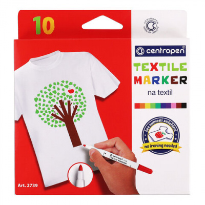 Маркеры для ткани 10 ЦВЕТОВ CENTROPEN "Textile Marker", круглый наконечник, 1,8 мм, 2739/10, 5 2739 1001 Маркеры для ткани 10 ЦВЕТОВ CENTROPEN "Textile Marker", круглый наконечник, 1,8 мм, 2739/10, 5 2739 1001