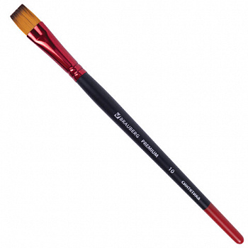 Кисть синтетика, плоская № 10, BRAUBERG PREMIUM, 201019 Кисть синтетика, плоская № 10, BRAUBERG PREMIUM, 201019