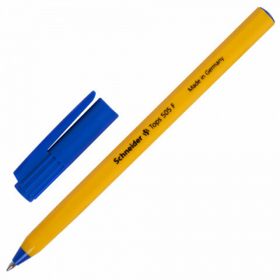 Ручка шариковая SCHNEIDER (Германия) "Tops 505 F", СИНЯЯ, корпус желтый, узел 0,8 мм, линия письма 0,4 мм, 150503 Ручка шариковая SCHNEIDER (Германия) "Tops 505 F", СИНЯЯ, корпус желтый, узел 0,8 мм, линия письма 0,4 мм, 150503