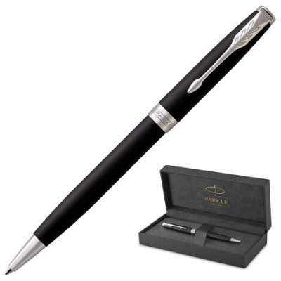 Ручка шариковая PARKER "Sonnet Core Matt Black CT", черный матовый лак, палладий, черная, 1931524 Ручка шариковая PARKER "Sonnet Core Matt Black CT", черный матовый лак, палладий, черная, 1931524