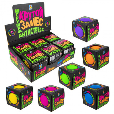 Игрушка-антистресс "Крутой замес", диаметр 10 см, ассорти, дисплей, 1TOY Игрушка-антистресс "Крутой замес", диаметр 10 см, ассорти, дисплей, 1TOY