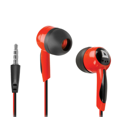 Наушники DEFENDER Basic 604, проводные, 1,1 м, вкладыши, черные с красным, 63605 Наушники DEFENDER Basic 604, проводные, 1,1 м, вкладыши, черные с красным, 63605